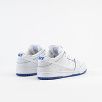 Nike SB Dunk Low Pro Premium Shoes - White / White - Game Royal thumbnail