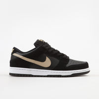 Nike SB Dunk Low Pro Shoes - Black / Metallic Gold - White thumbnail