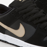 Nike SB Dunk Low Pro Shoes - Black / Metallic Gold - White thumbnail