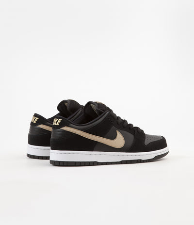 Nike SB Dunk Low Pro Shoes - Black / Metallic Gold - White