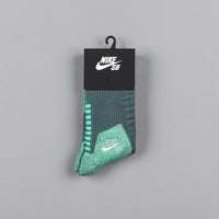 Nike SB Elite Crew Socks - Hasta / Green Glow / Light Silver thumbnail