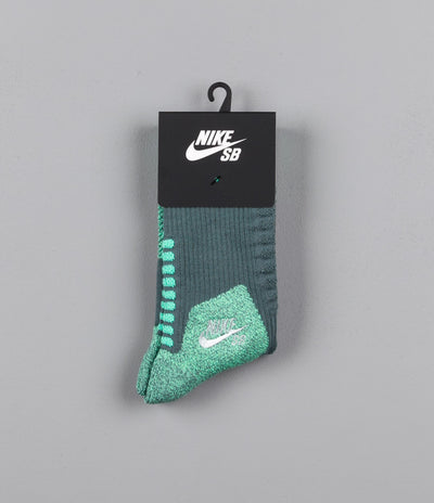 Nike SB Elite Crew Socks - Hasta / Green Glow / Light Silver