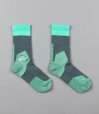 Nike SB Elite Crew Socks - Hasta / Green Glow / Light Silver