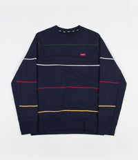 Nike SB Everett Stripe Crewneck Sweatshirt - Obsidian / Red Crush