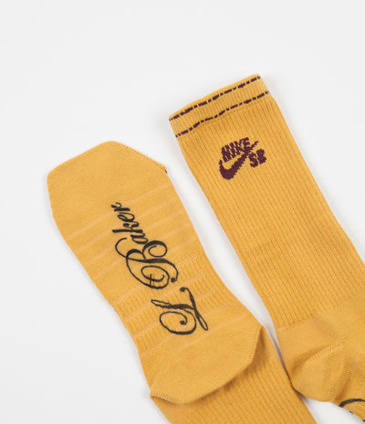 Nike SB Everyday Max Lightweight Crew Socks (3 Pair) - Burgundy / Orange / Cream