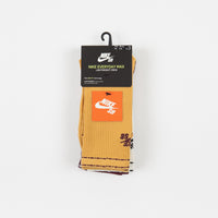 Nike SB Everyday Max Lightweight Crew Socks (3 Pair) - Burgundy / Orange / Cream thumbnail