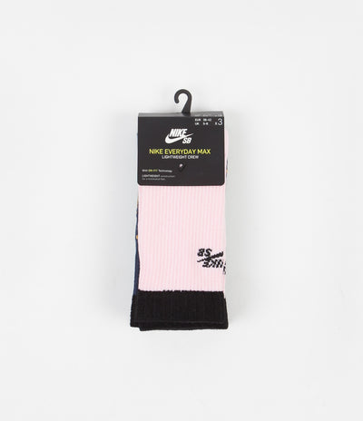 Nike SB Everyday Max Lightweight Crew Socks (3 Pair) - Green / Multicolour