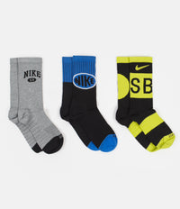 Nike SB Everyday Max Lightweight Crew Socks (3 Pair) - Multicolour / Black