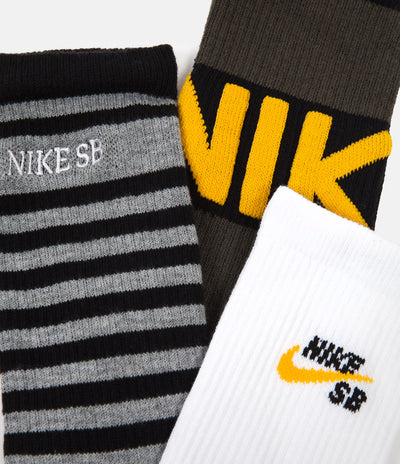 Nike SB Everyday Max Lightweight Crew Socks (3 Pair) - Multicolour / White