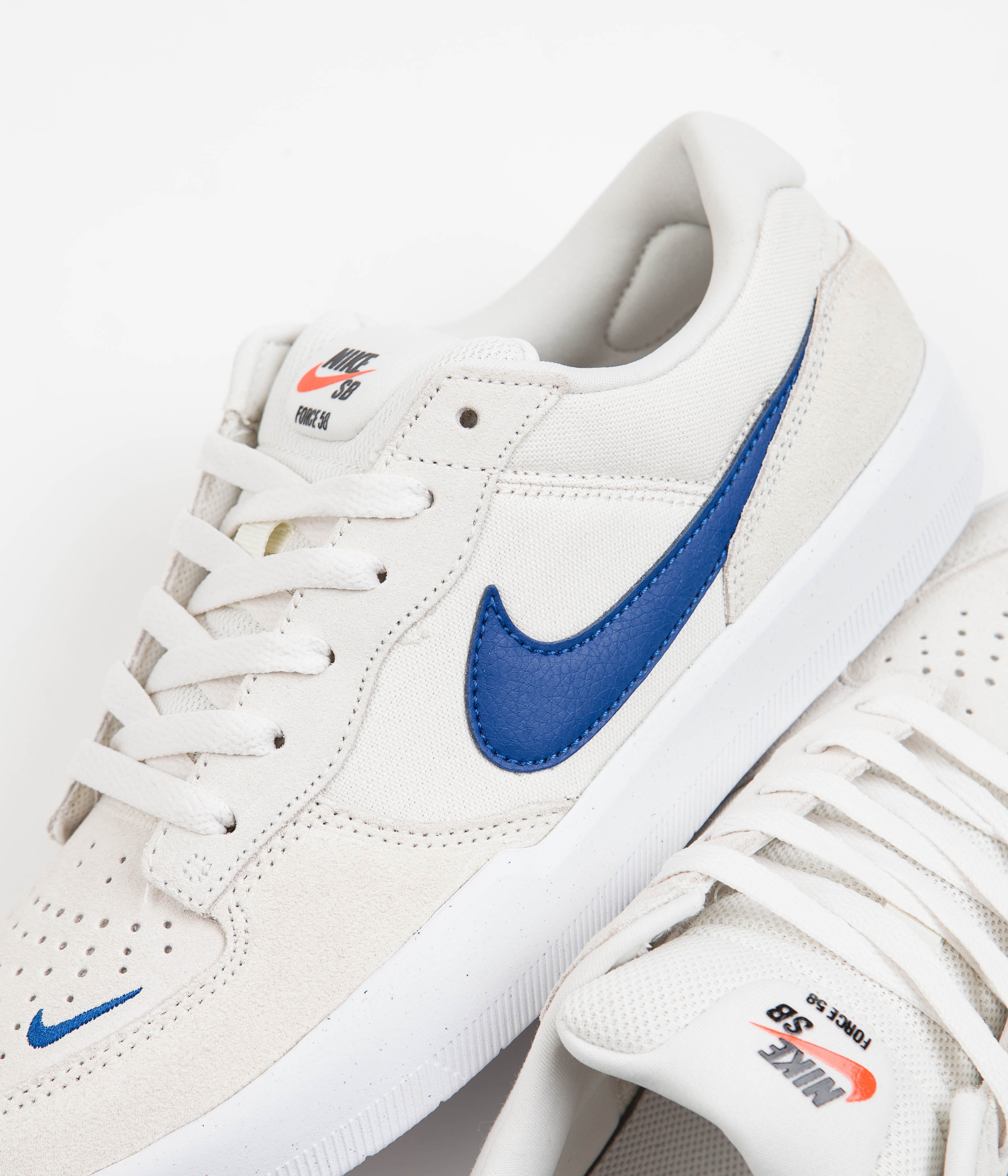 Nike SB Force 58 Shoes - Phantom / Blue Jay - Phantom - White | Flatspot