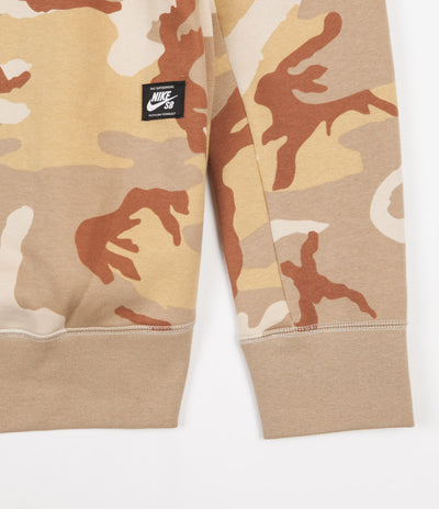 Nike SB Icon Camo Crewneck Sweatshirt - Desert Ore / Parachute Beige