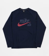 Nike SB Icon GFX Crewneck Sweatshirt - Obsidian / Red Crush