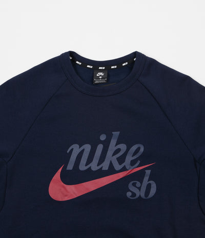 Nike SB Icon GFX Crewneck Sweatshirt - Obsidian / Red Crush