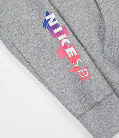 Nike SB Icon GFX Hoodie - Dark Grey Heather / White