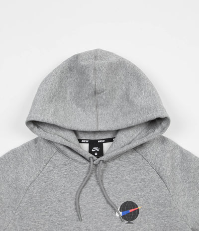 Nike SB Icon GFX Hoodie - Dark Grey Heather / White