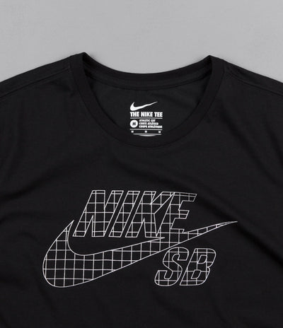 Nike SB Icon Grid T-Shirt - Black / Metallic Silver