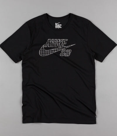 Nike SB Icon Grid T-Shirt - Black / Metallic Silver