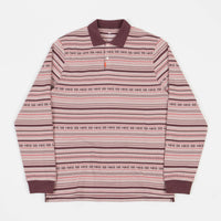 Nike SB Jacquard Long Sleeve Polo Shirt - Pink Oxford / Dark Wine / Pink Salt thumbnail