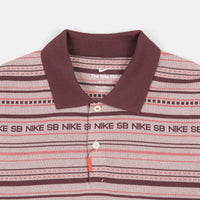 Nike SB Jacquard Long Sleeve Polo Shirt - Pink Oxford / Dark Wine / Pink Salt thumbnail