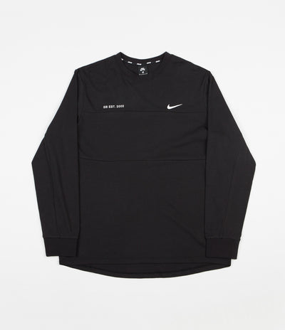 Nike SB Mesh Long Sleeve T-Shirt - Black / White