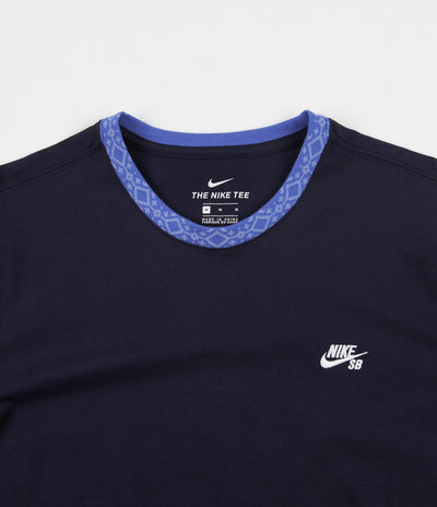 Nike SB Nordic Rib T-Shirt - Obsidian / Pacific Blue / White