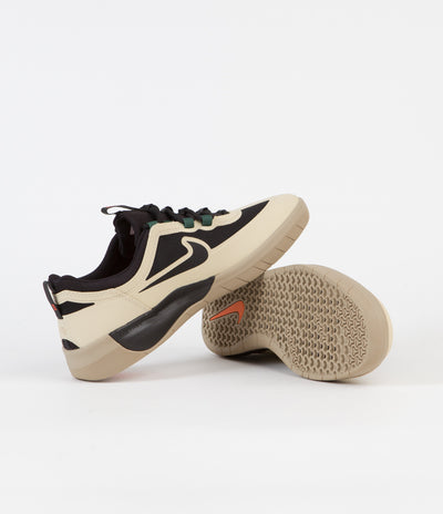 Nike SB Nyjah Free 2 Shoes - Rattan / Black - Noble Green - Safety Orange