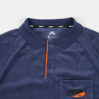 Nike SB On Deck Terry Polo Shirt - Midnight Navy / Team Orange thumbnail