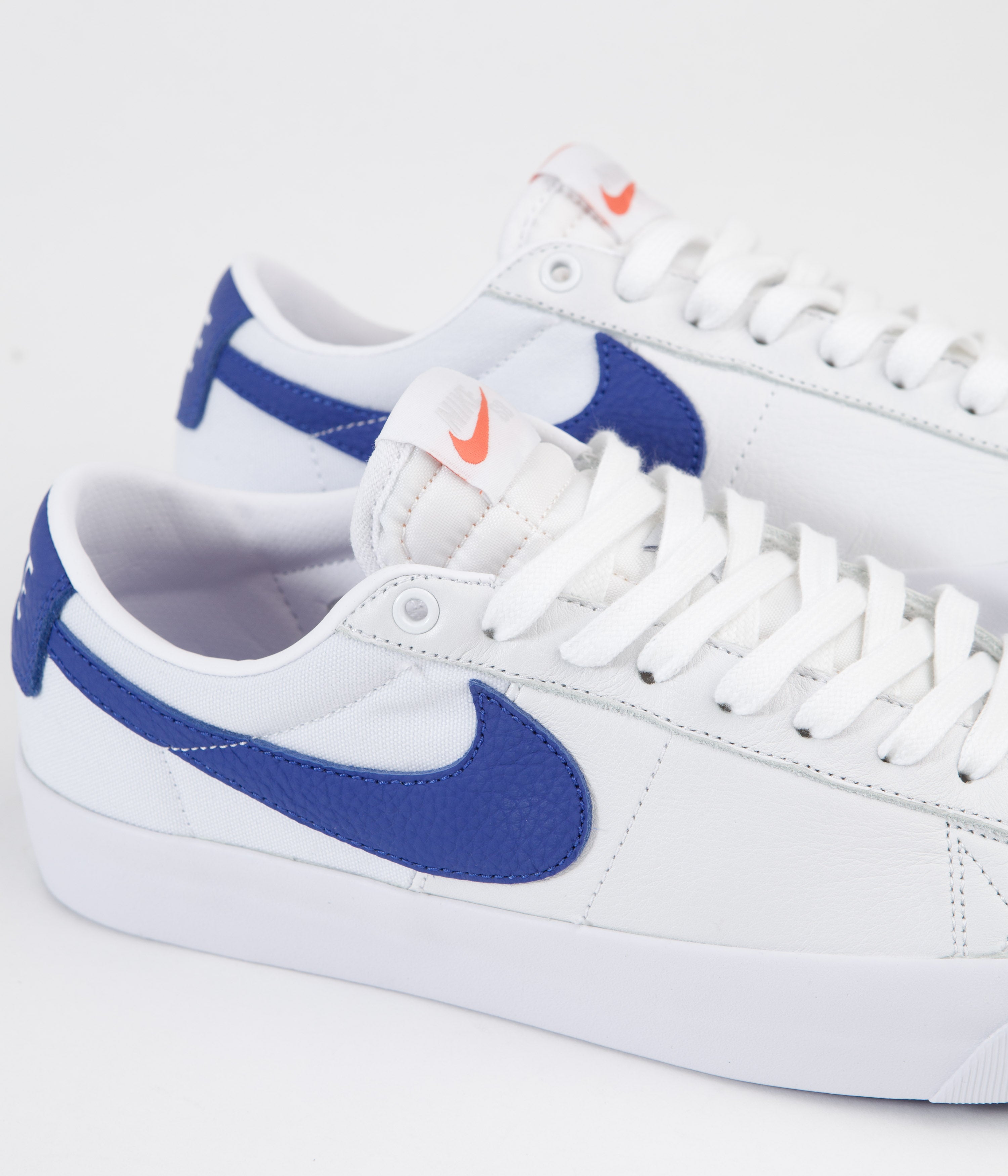 Nike SB Orange Label Blazer Low Pro GT Shoes - White / Varsity Royal ...