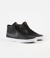 Nike SB Orange Label Blazer Mid Shoes - Black / Dark Grey - Black