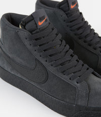 Nike SB Orange Label Blazer Mid Shoes - Dark Smoke Grey / Black