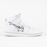 Nike SB Orange Label Dunk High Pro 'Oski' Shoes - White / Cool Grey - White - White thumbnail