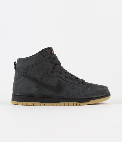 Nike SB Orange Label Dunk High Pro Shoes - Dark Smoke Grey / Black - Dark Smoke Grey  - White