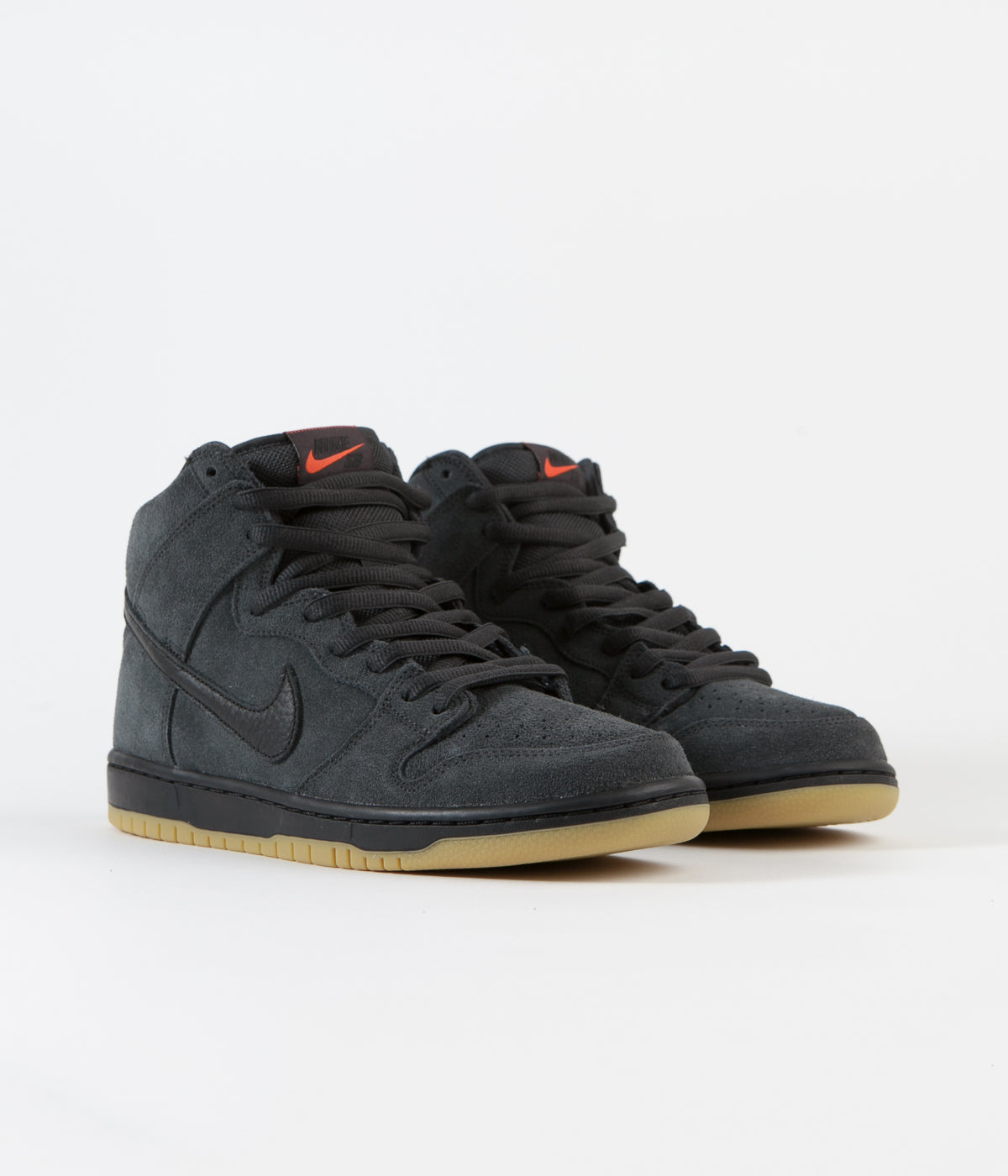 Nike SB Orange Label Dunk High Pro Shoes - Dark Smoke Grey / Black