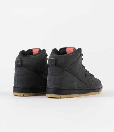 Nike SB Orange Label Dunk High Pro Shoes - Dark Smoke Grey / Black - Dark Smoke Grey  - White