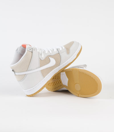 Nike SB Orange Label Dunk High Pro Shoes - Natural / White - Natural - Natural