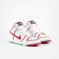 Nike SB P-Rod Dunk High Premium Shoes - White / University Red - White - Classic Green thumbnail