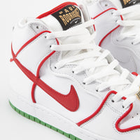 Nike SB P-Rod Dunk High Premium Shoes - White / University Red - White - Classic Green thumbnail