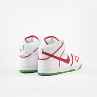 Nike SB P-Rod Dunk High Premium Shoes - White / University Red - White - Classic Green thumbnail