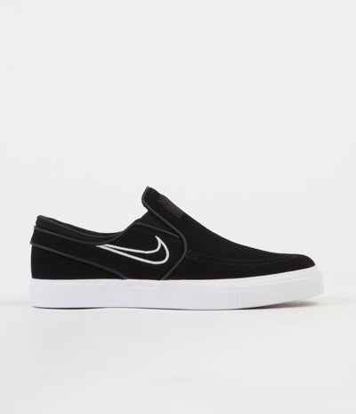 Nike SB Stefan Janoski Slip On Shoes - Black / Light Bone - White