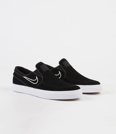 Nike SB Stefan Janoski Slip On Shoes - Black / Light Bone - White