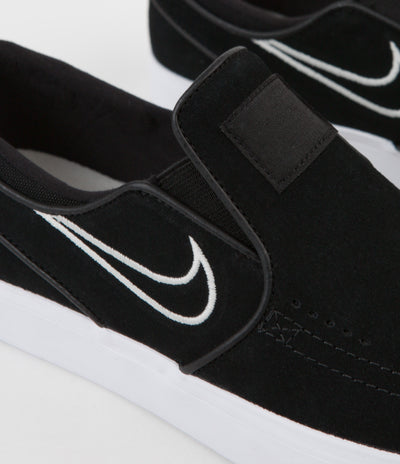 Nike SB Stefan Janoski Slip On Shoes - Black / Light Bone - White