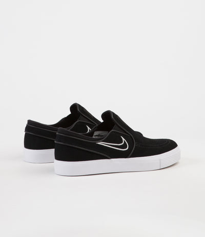 Nike SB Stefan Janoski Slip On Shoes - Black / Light Bone - White