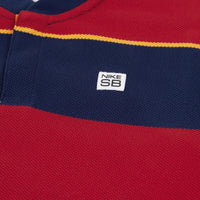 Nike SB Striped Henley Long Sleeve T-Shirt - Midnight Navy / Gym Red / Pollen thumbnail