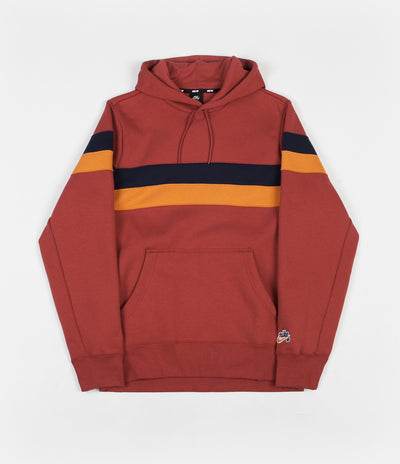 Nike SB Striped Hoodie - Team Crimson / Obsidian / Cinder Orange