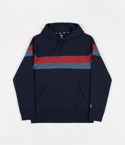 Nike SB Striped Hoodie - Obsidian / Team Crimson / Team Crimson