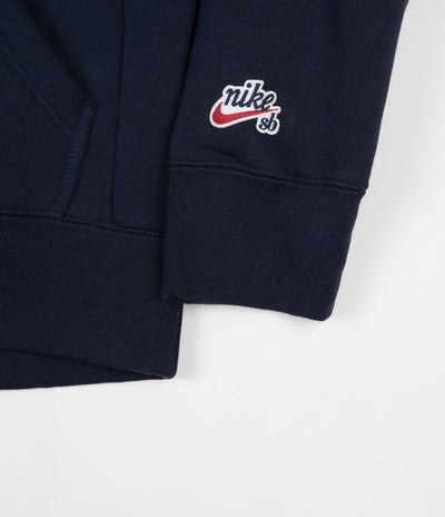 Nike SB Striped Hoodie - Obsidian / Team Crimson / Team Crimson