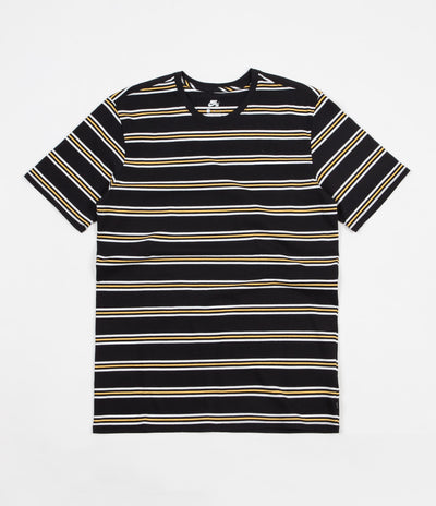 Nike SB Summer Stripe T-Shirt - Black / Black / Laser Orange