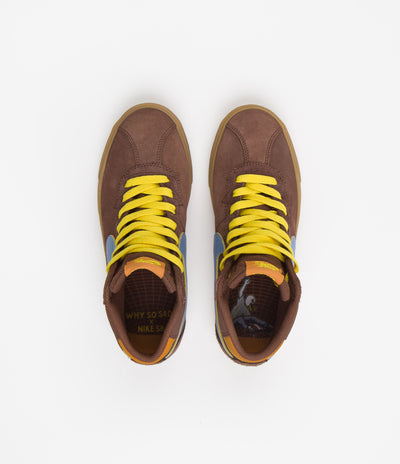 Nike SB x Why So Sad? Womens Bruin High Premium Shoes - Light Chocolate / Light Blue - Monarch