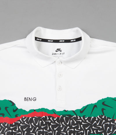 Nike SB x Ben-G Long Sleeve Polo Shirt - White / Black