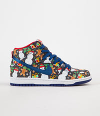 Nike SB x Concepts Dunk High 'Ugly Sweater' Shoes - Blue Ribbon / Blue Ribbon - Atom Red